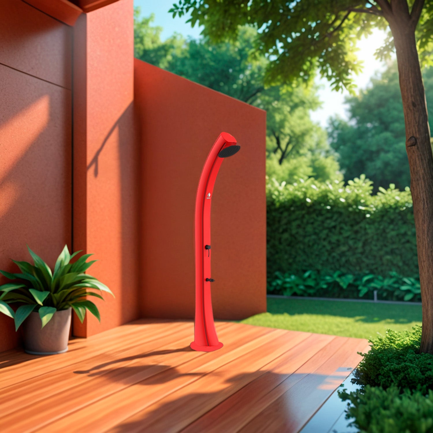 Doccia Solare Sined Sole Xxl Rossa Per Giardino e Piscina