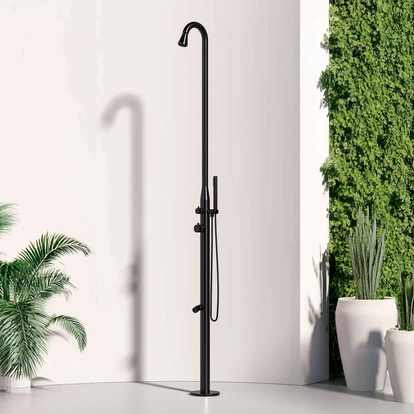 Doccia Esterna Nera In Acciaio Inox Aisi 316l Design Elegante e Resistente Con Acqua Calda e Fredda Acquista Ora Con Spedizione Veloce e Garanzia Postvendita