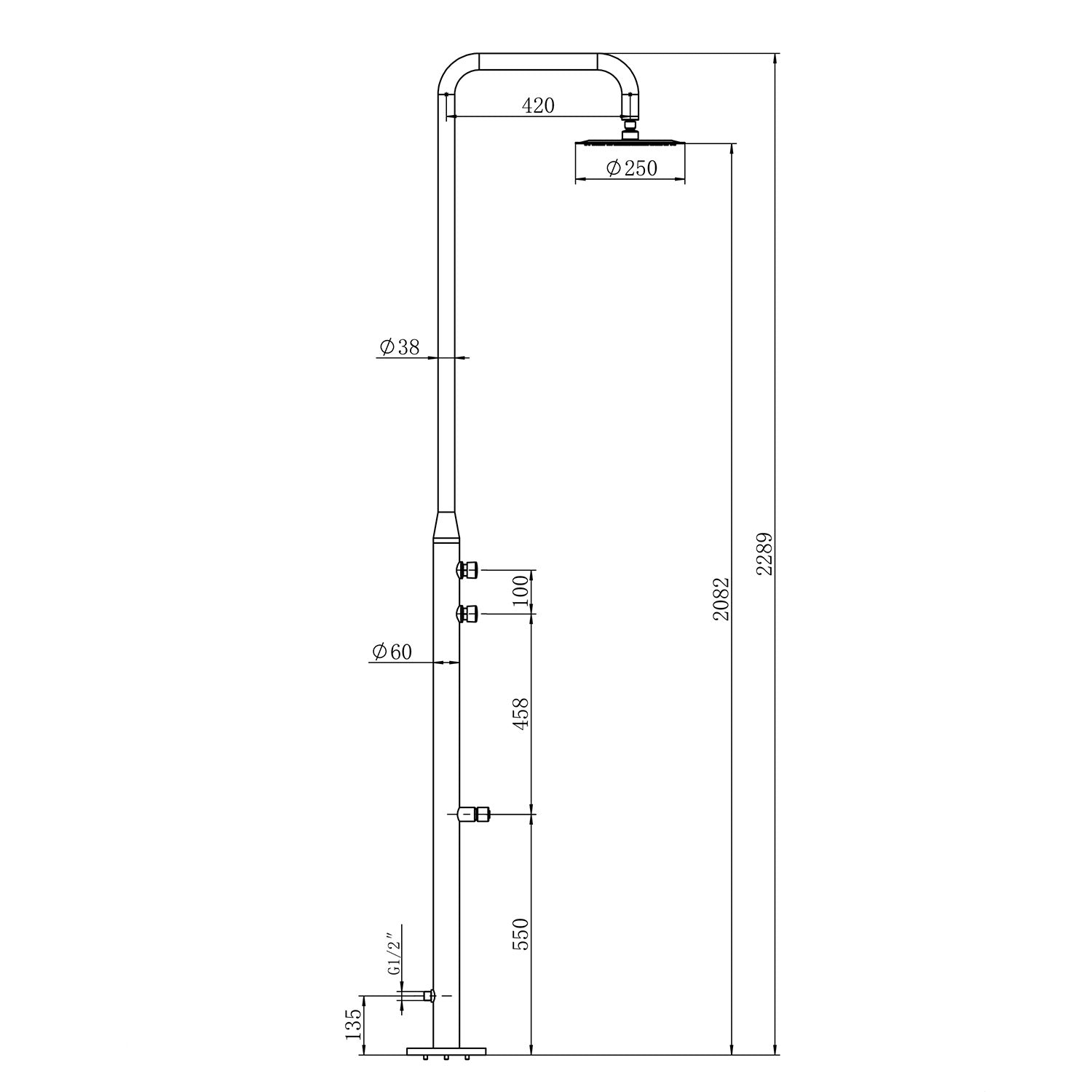 doccia esterna sined teulada acciaio inox design elegante a
