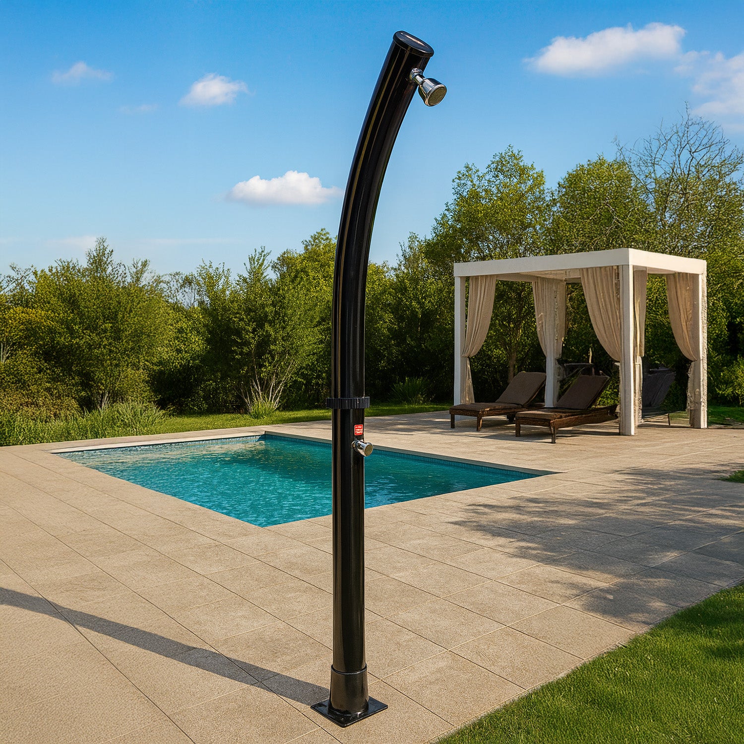Doccia Solare Nera Pvc 18l Design Elegante e Resistente
