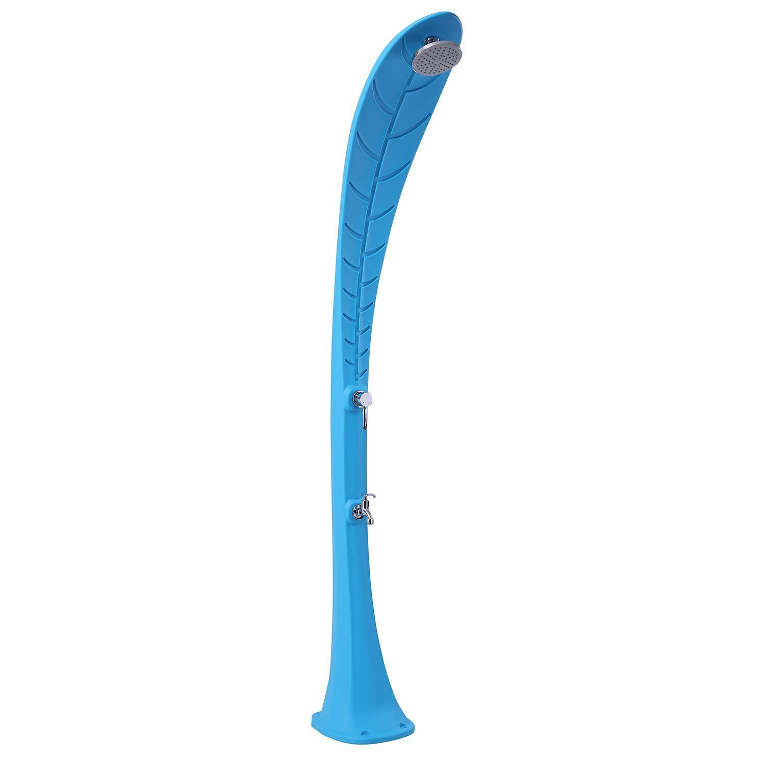Doccia Solare Esterna Foglia Blu Design Elegante Riscaldamento Solare 35l