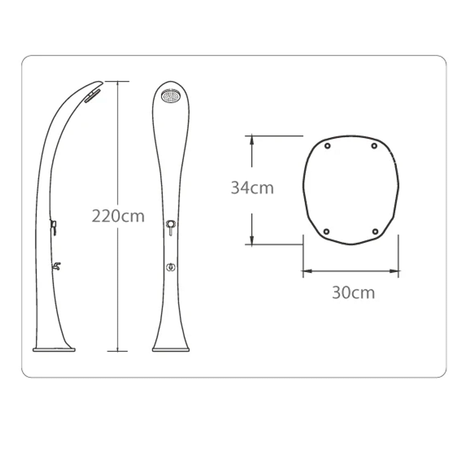 Doccia Solare Esterna Foglia Blu Design Elegante Riscaldamento Solare 35l