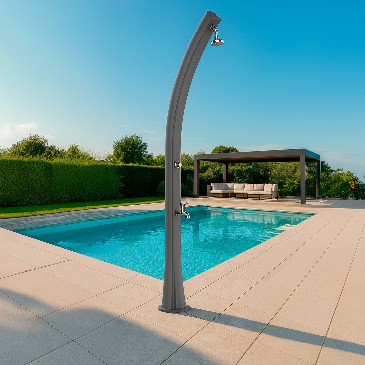 Doccia Solare Grigia Rio Design Elegante Materiali Resistenti Acquisto Sicuro