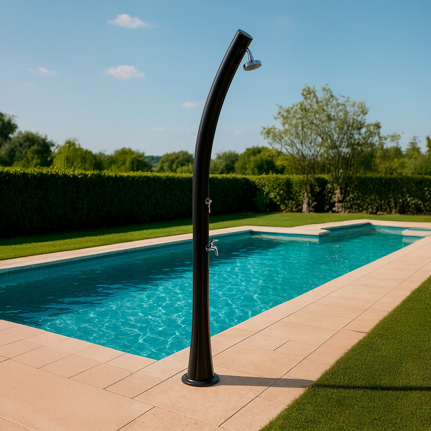 Doccia Solare Nera Rio Design Elegante Materiali Resistenti Acquisto Sicuro