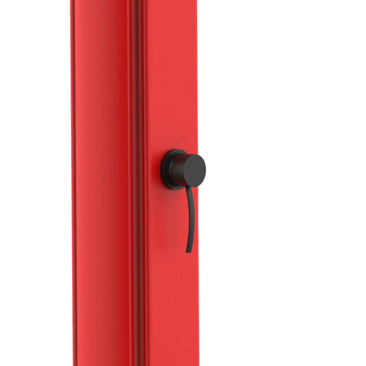 Chuveiro solar vermelho Rio XXL, design elegante, materiais resistentes
