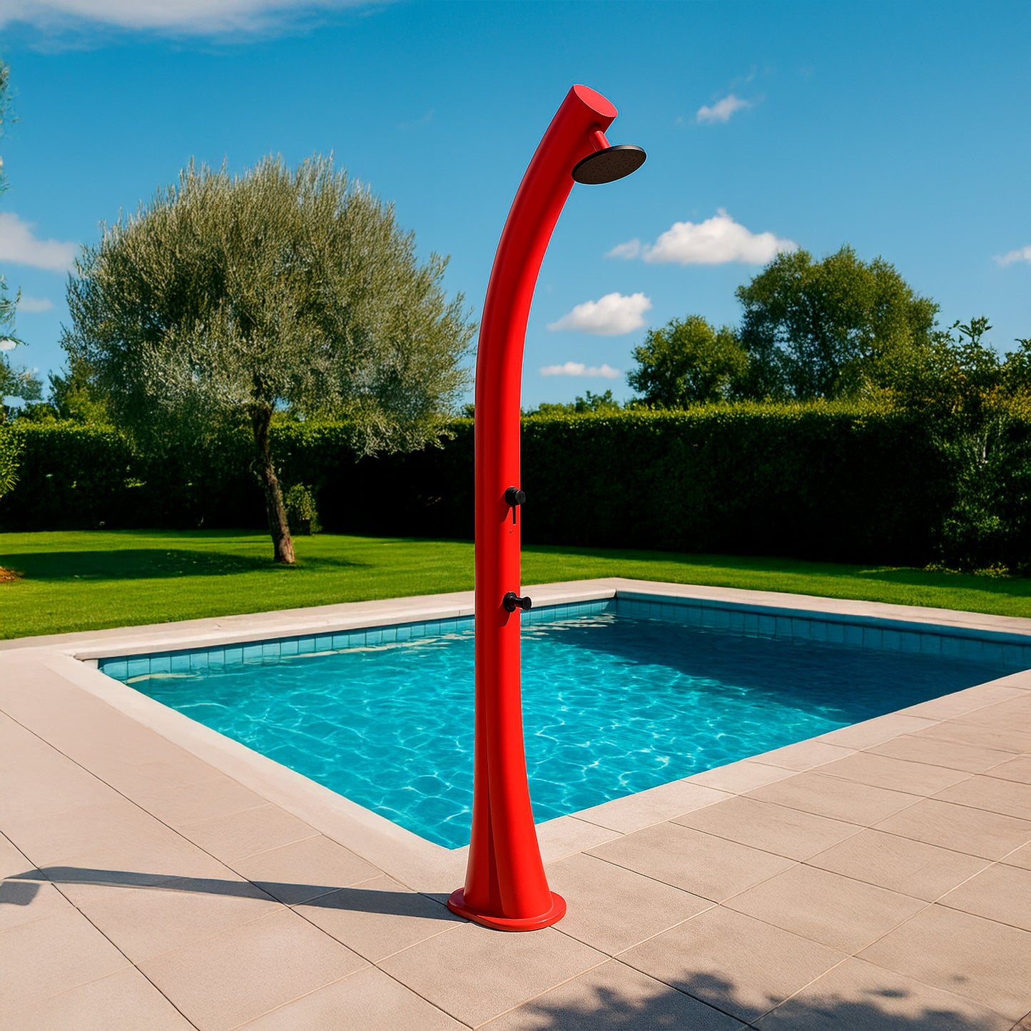 Doccia Solare Rossa Rio Xxl Design Elegante Materiali Resistenti Acquisto Sicuro