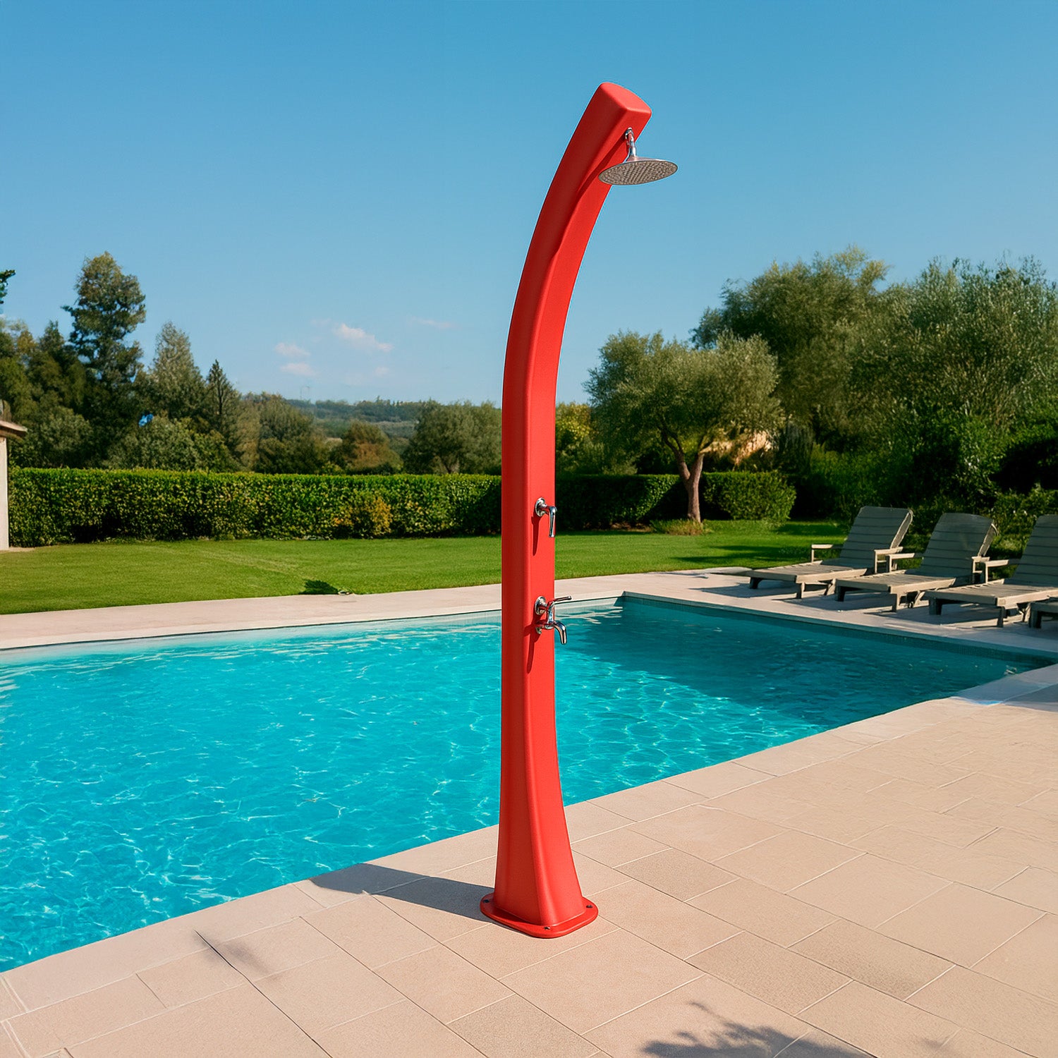 Doccia Solare Rossa Rio Xxl Design Elegante Materiali Resistenti Acquisto Sicuro