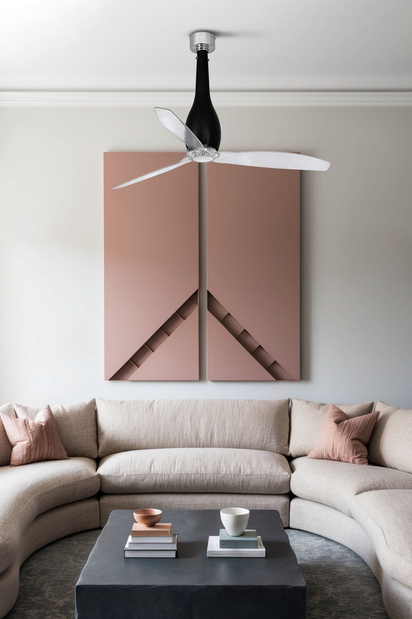 Ventilatore Nero Per Interno Da Soffitto Senza Luce