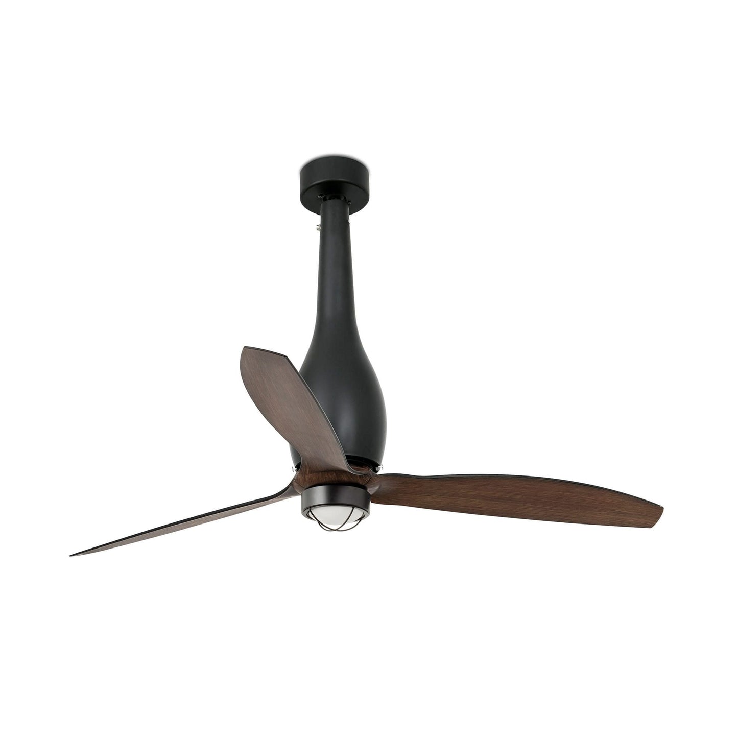 ventilatore faro eterfan nero opaco noce con luce 3000K
