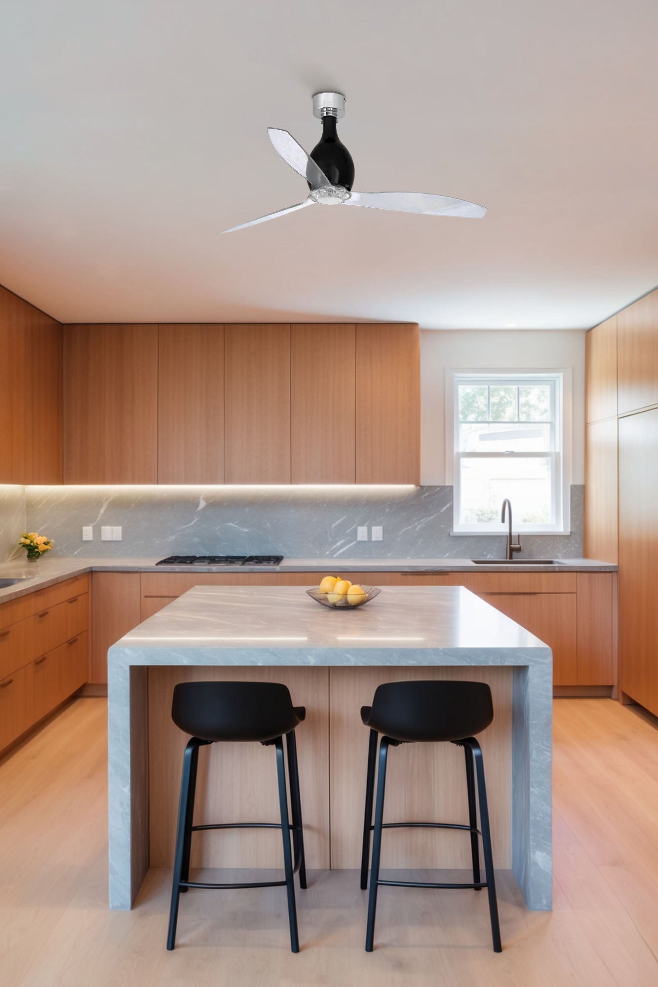 Ventilatore Nero Da Soffitto Con Telecomando