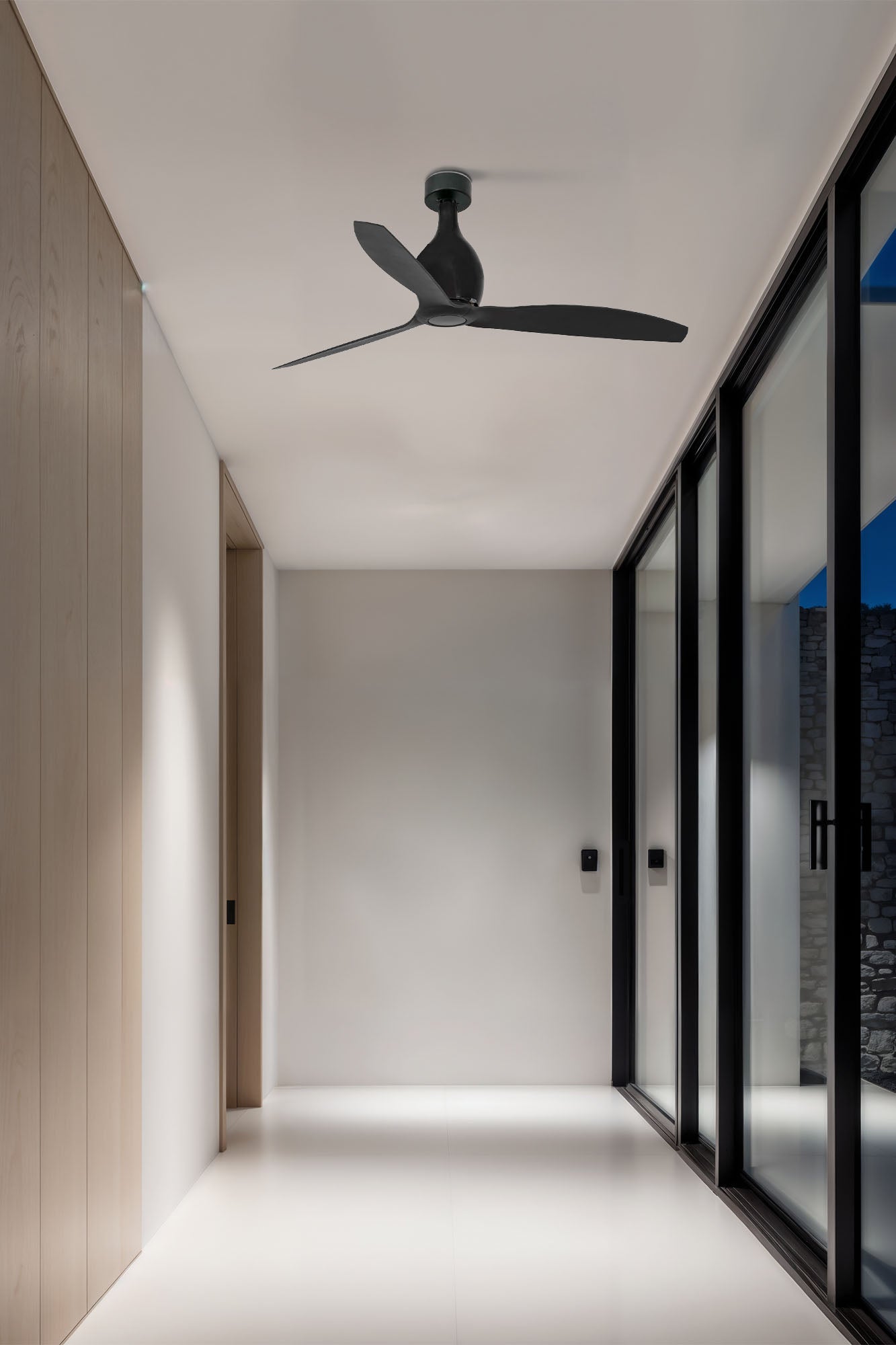 Ventilatore Per Soffitto Senza Luce Con Motore Dc Nero Opaco