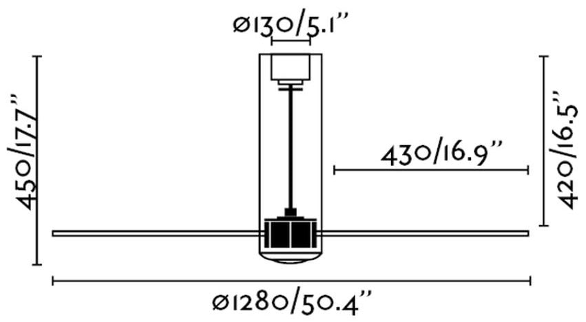 Ventilatore Nero Con Pale Trasparenti Da Soffitto