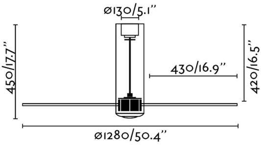 Ventilatore Da Soffitto Senza Luce Nero