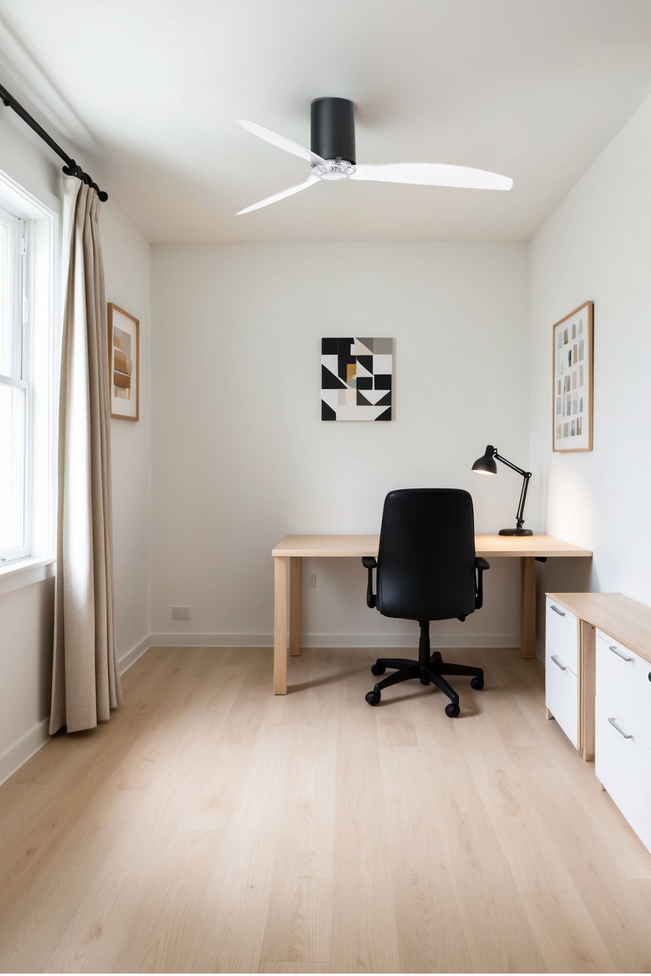 Ventilatore Nero Opaco Con Pale Trasparenti Motore Dc