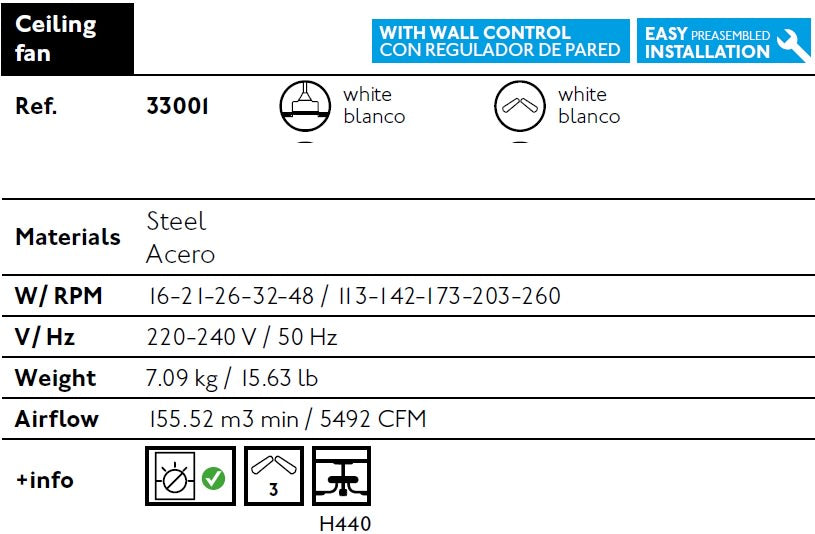 Ventilatore Da Soffitto In Metallo 33001 Faro33001