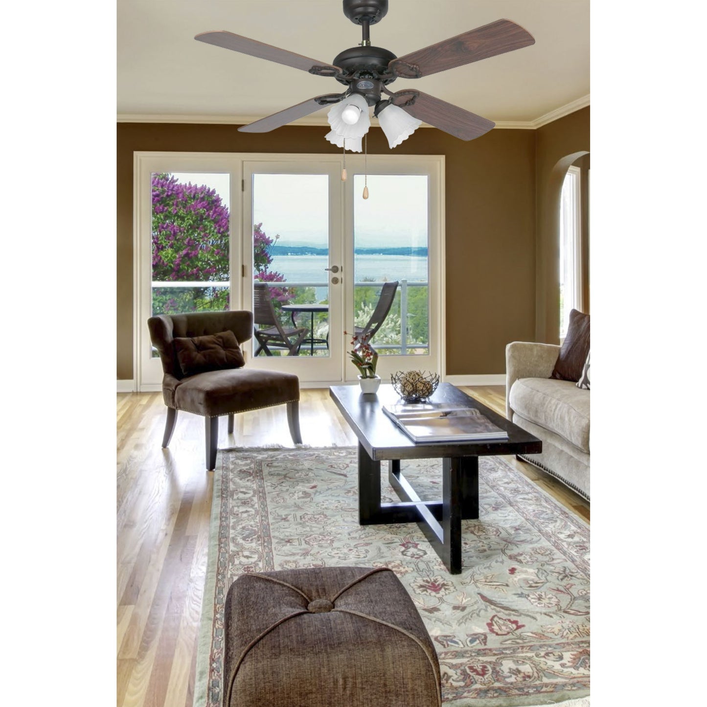 Ventilatore Con 4 Pale a Soffitto e Luce Classico Mpc 33102