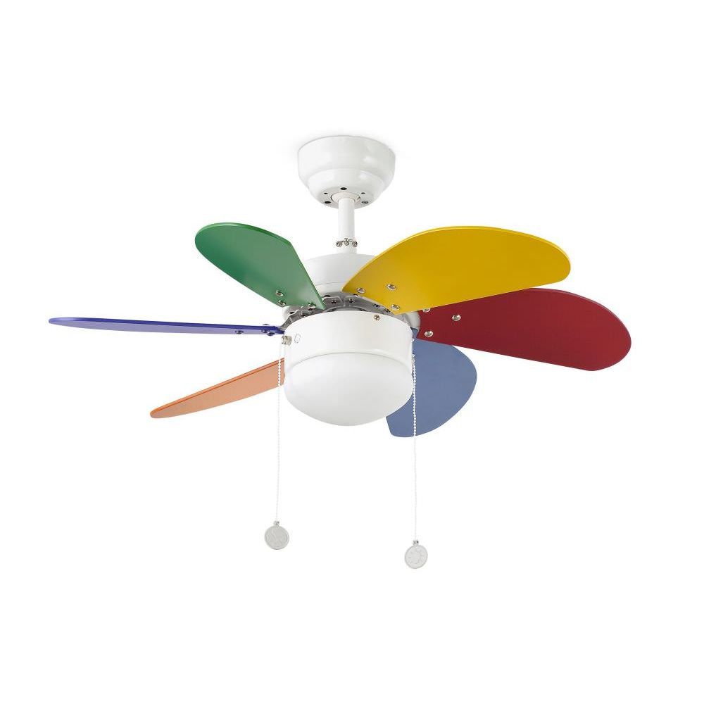 Ventilatore a Sofitto Multicolore Cameretta Bimbi Mpc 33179