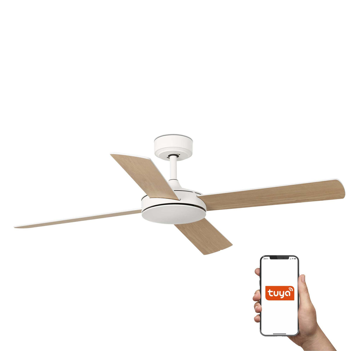 Ventilatore Mallorca L bianco acero TUYA integrato