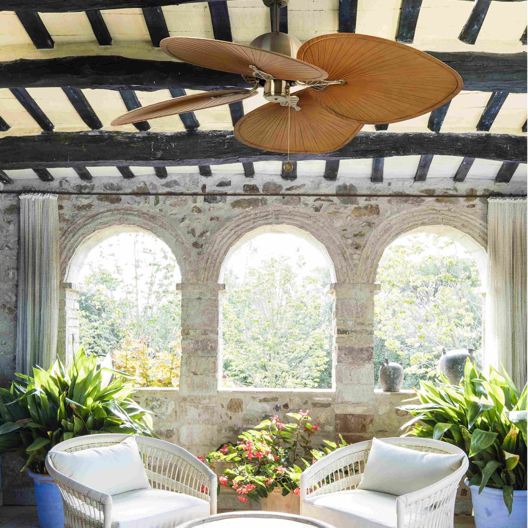 Ventilatore Cuba Ottone Senza Luce Faro33352b