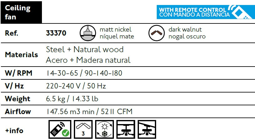 Ventilatore Per Soffitto In Legno Naturale Mpc 33370