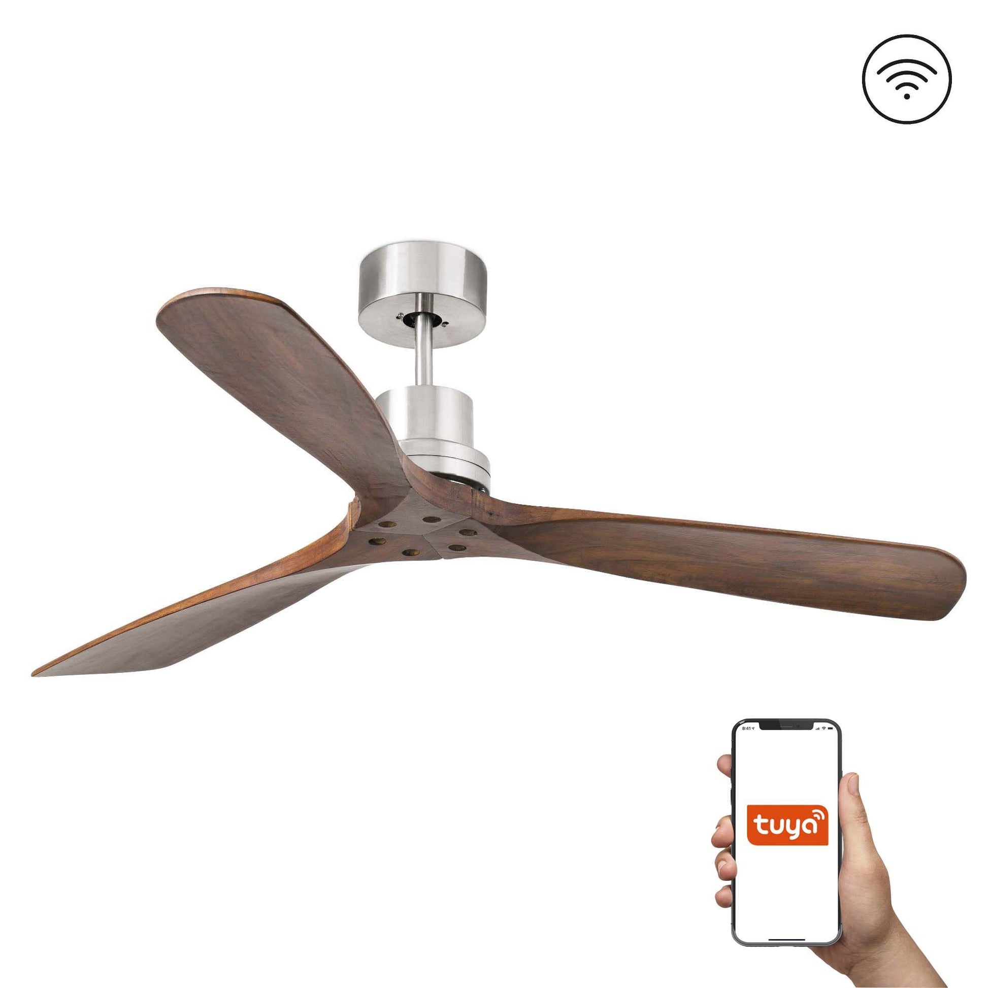 Ventilatore Lantau L nichel opaco noce TUYA