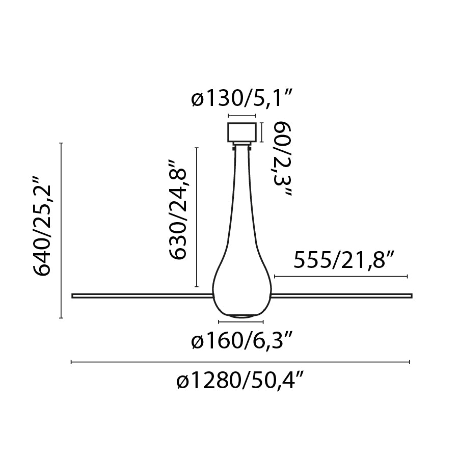Ventilatore Eterfan M Led trasparente 3000K