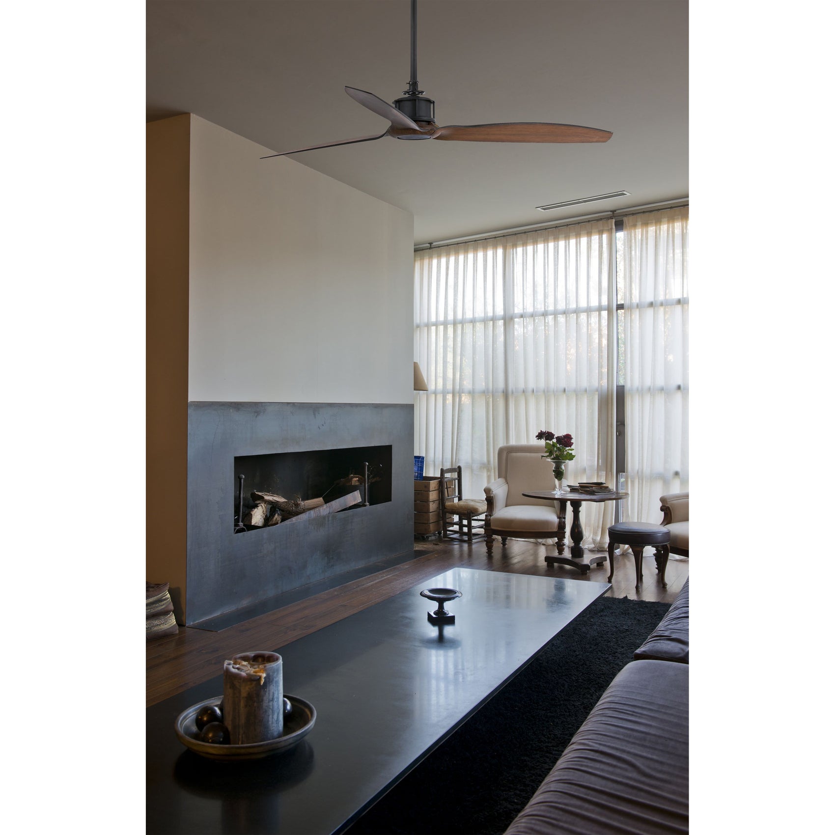 Ventilatore Da Soffitto Just Fan Senza Luce Nero e Legno