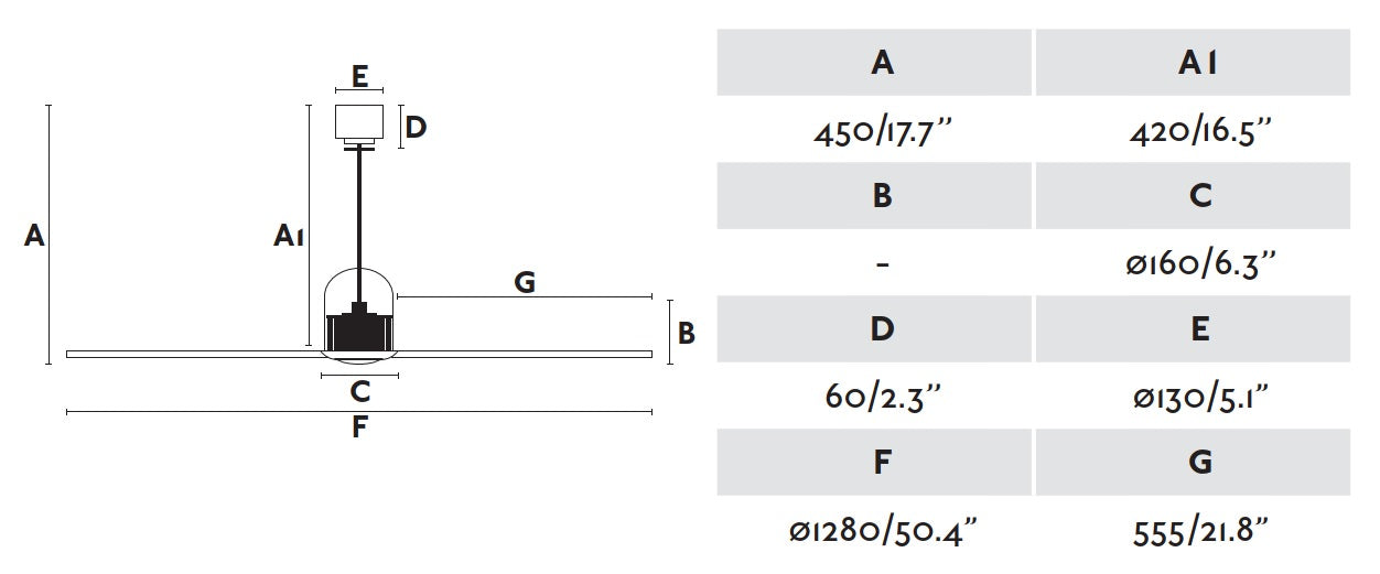 Ventilatore Senza Luce Deco Fan Nero Faro33395d