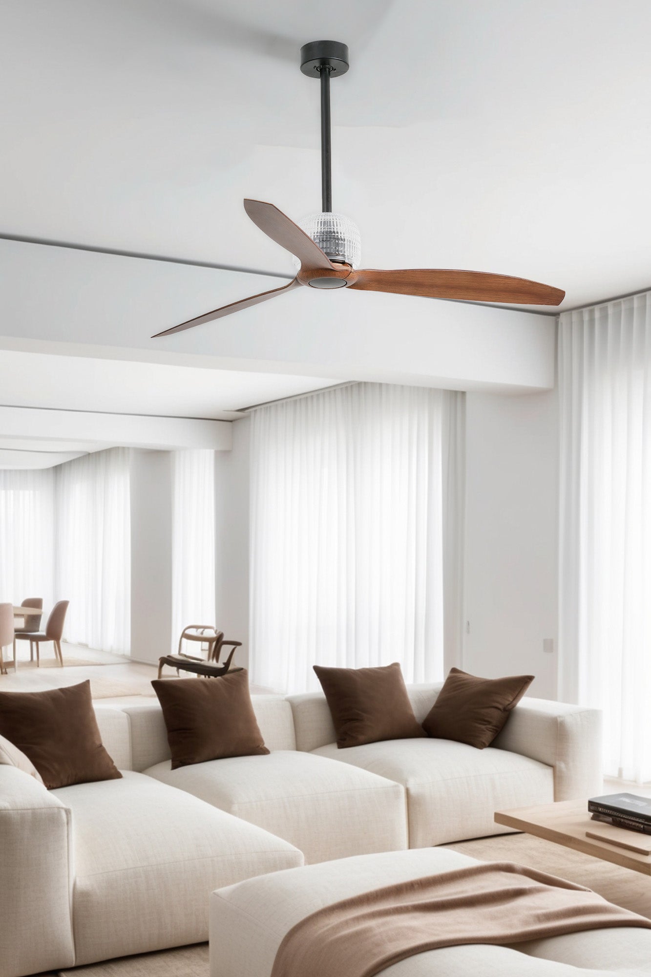 Ventilatore Senza Luce Deco Fan Nero Faro33395d