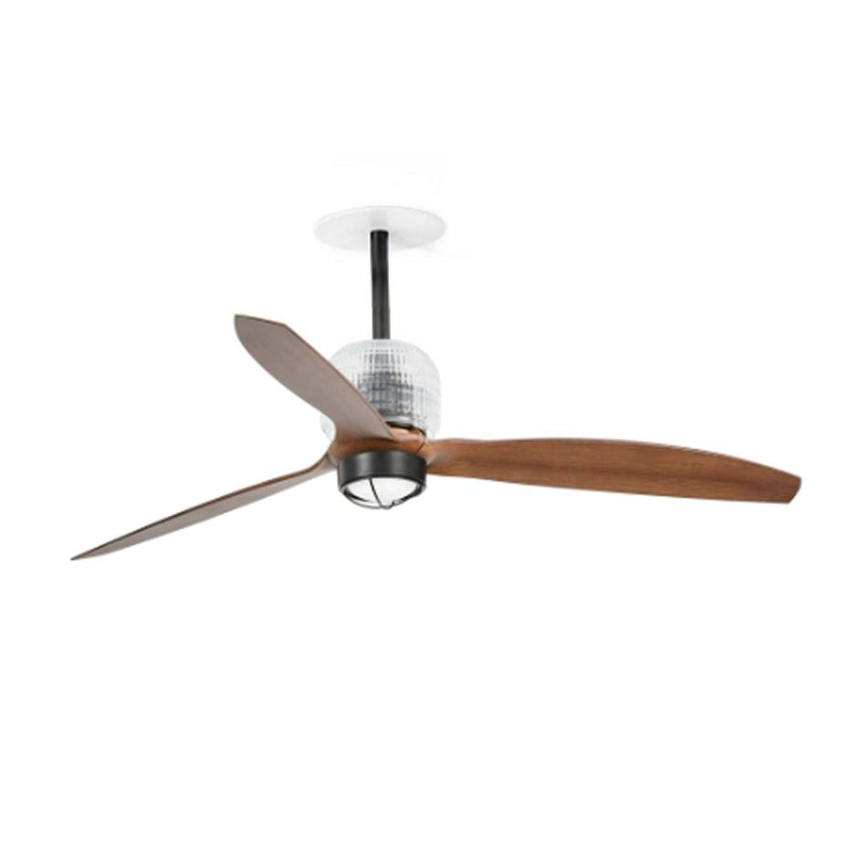 Deco Fan Recessed M nero noce Wall Control nero con luce