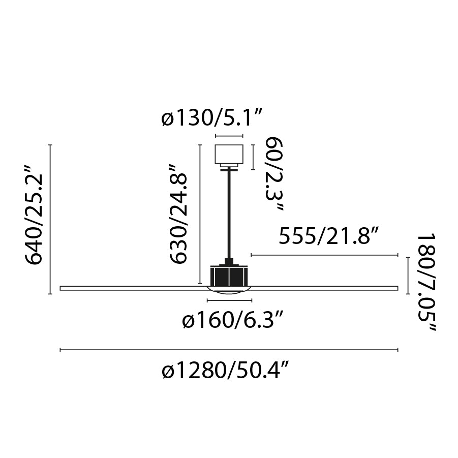Faro Just Fan nero Ø1280mm design elegante e qualita premium
