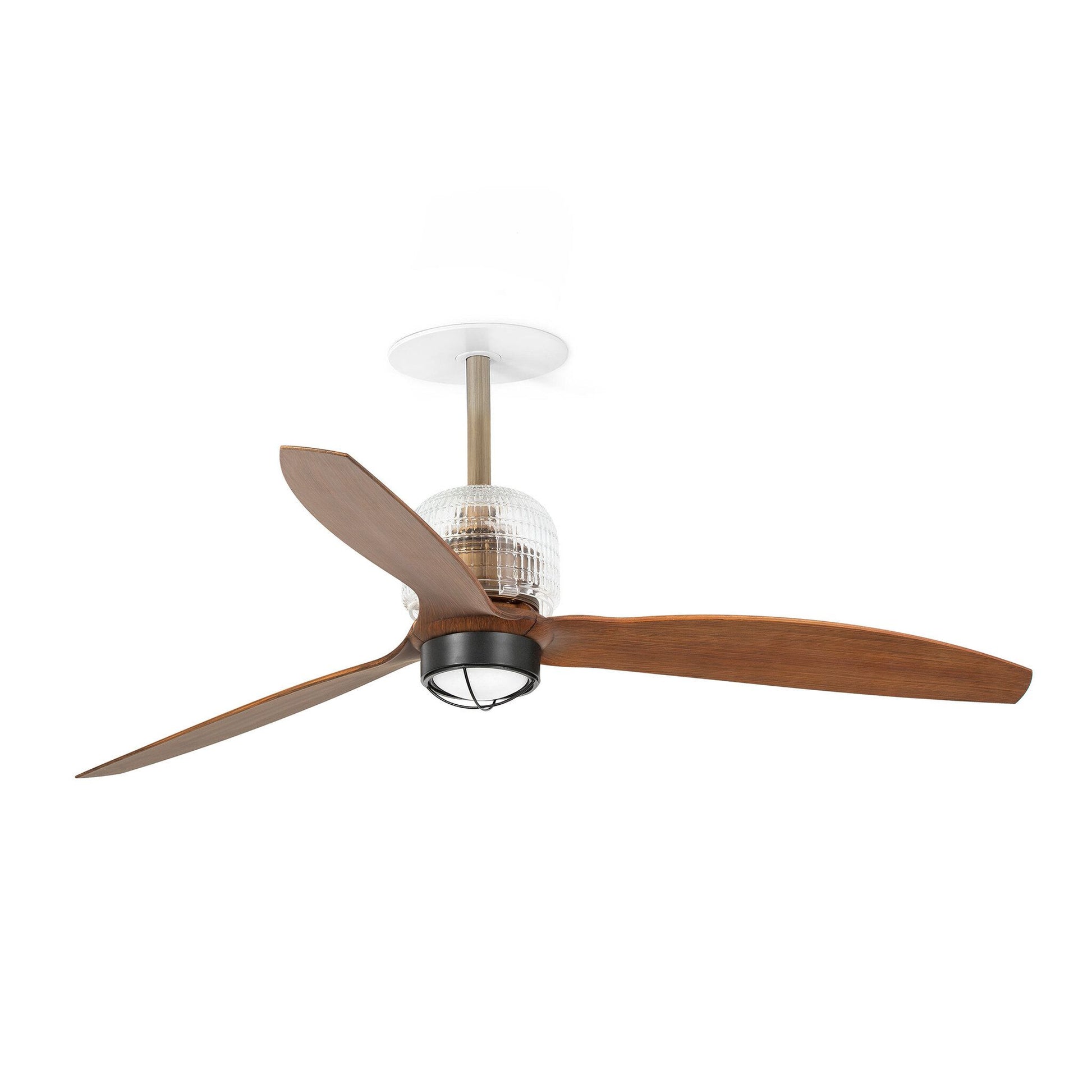 Ventilatore Deco Fan M oro vecchio noce WallControl nero led