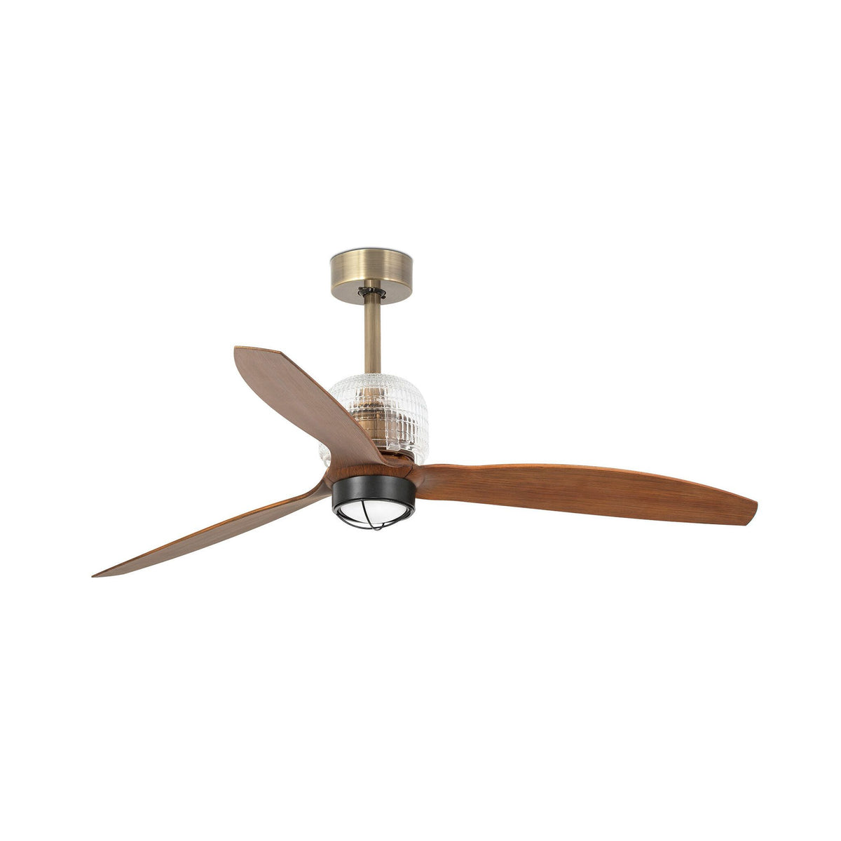 Ventilatore Deco Fan M oro vecchio noce WC bianco 3000k