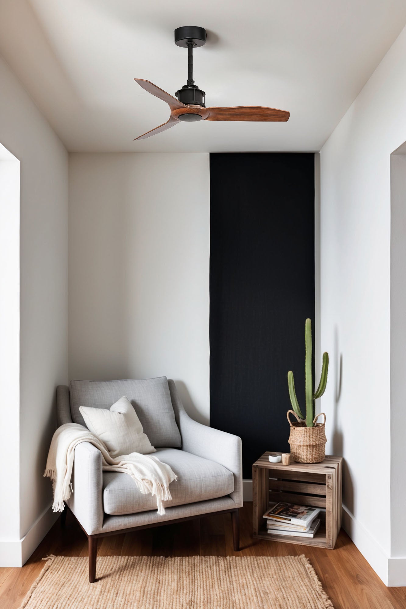 Ventilatore Con Telecomando Just Fan Colore Nero e Legno