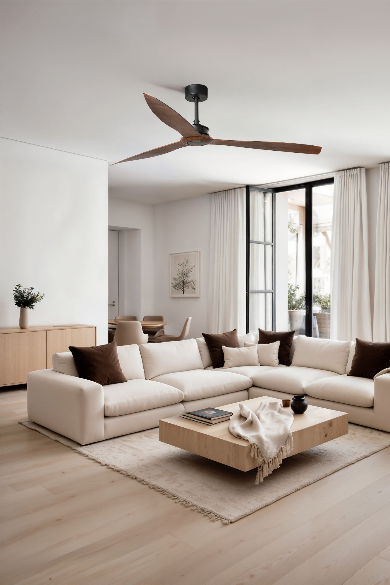 Ventilatore 3 Pale Extra Large Per Grandi Ambienti Nero