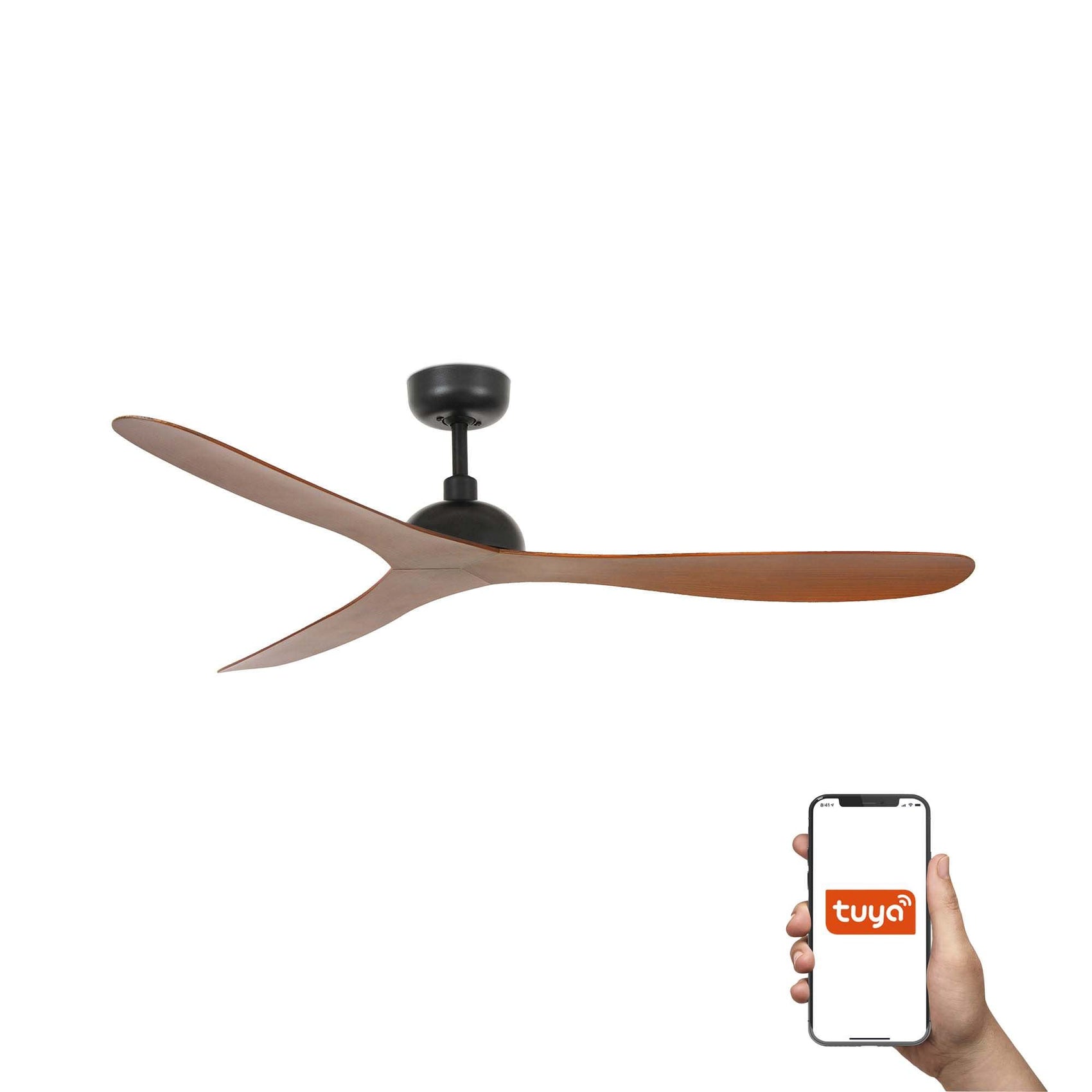Ventilatore Gotland M nero noce TUYA