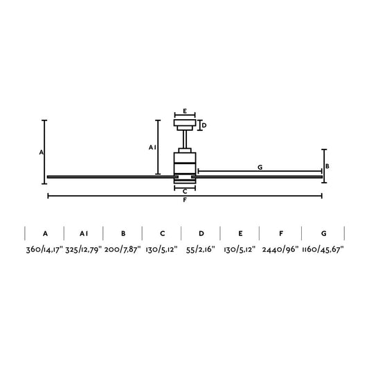 Ventilatore Manhattan XXL LED nichel opaco