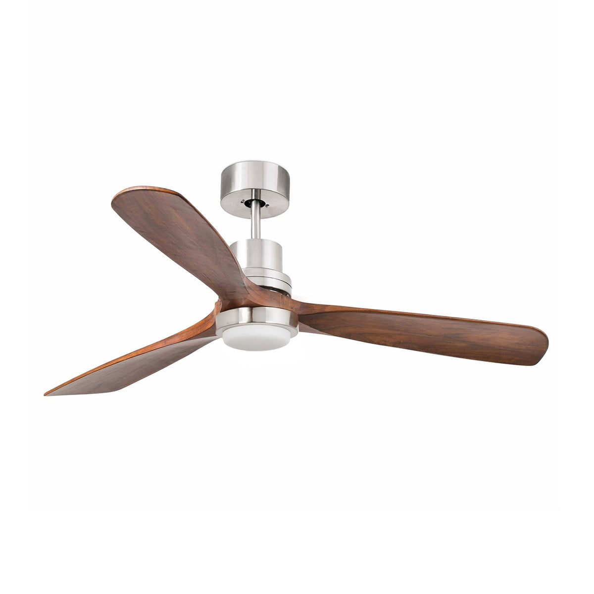 Ventilatore Lantau L Led nichel opaco noce