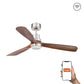 Ventilatore Lantau L LED nichel opaco noce TUYA