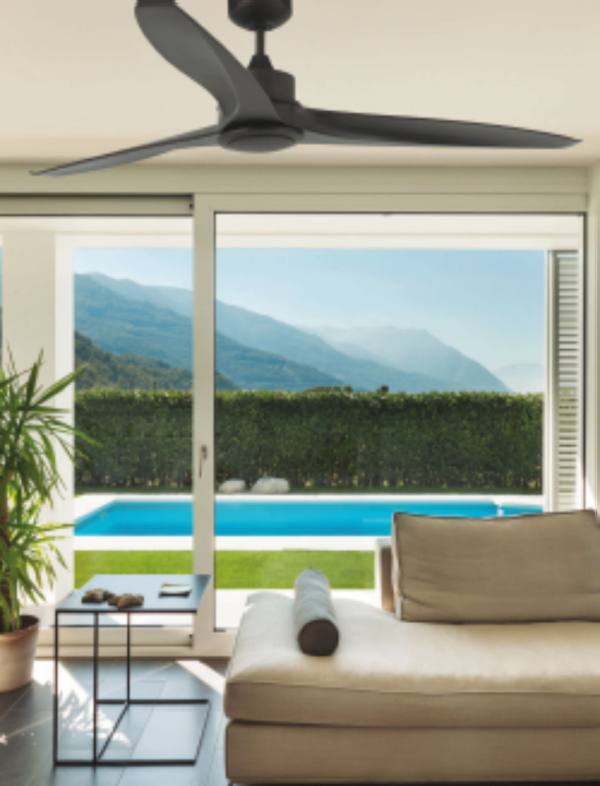Faro Faro 33552 Marrone Scuro Ventilatore Luce Led Soffitto Inclinato