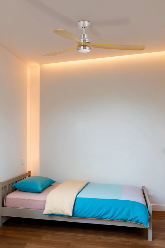 ventoinha Lantau L LED níquel mate pinho 3000K