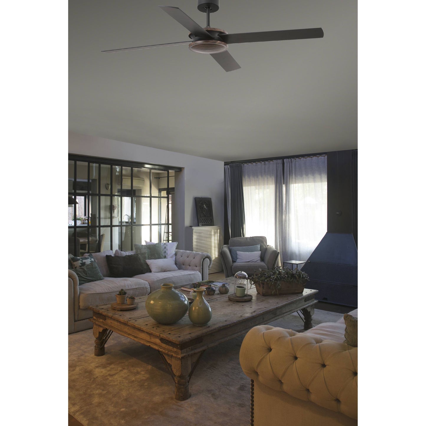 Ventilatore a Risparmio Energetico Senza Luce Polea Nero