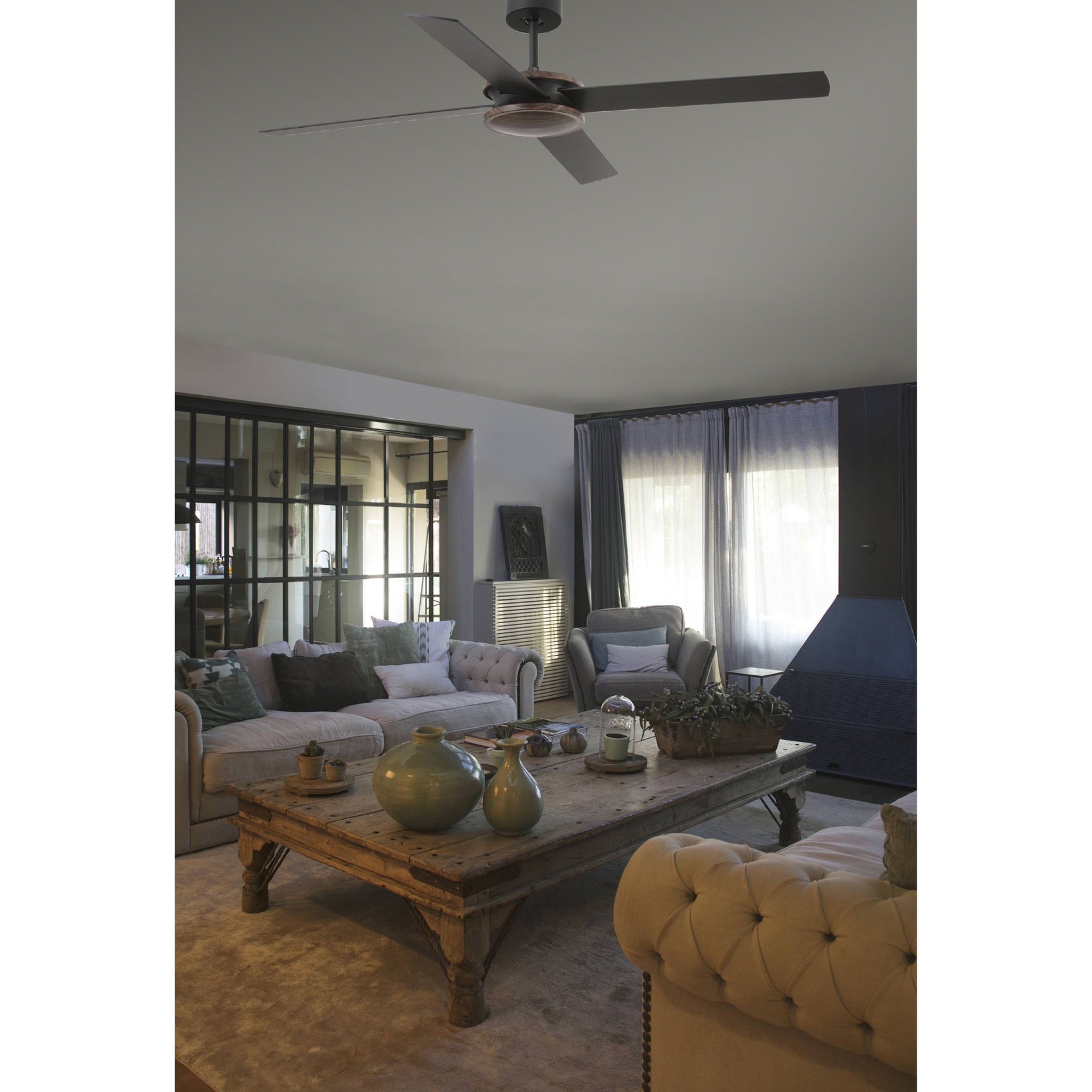 Ventilatore a Risparmio Energetico Senza Luce Polea Nero