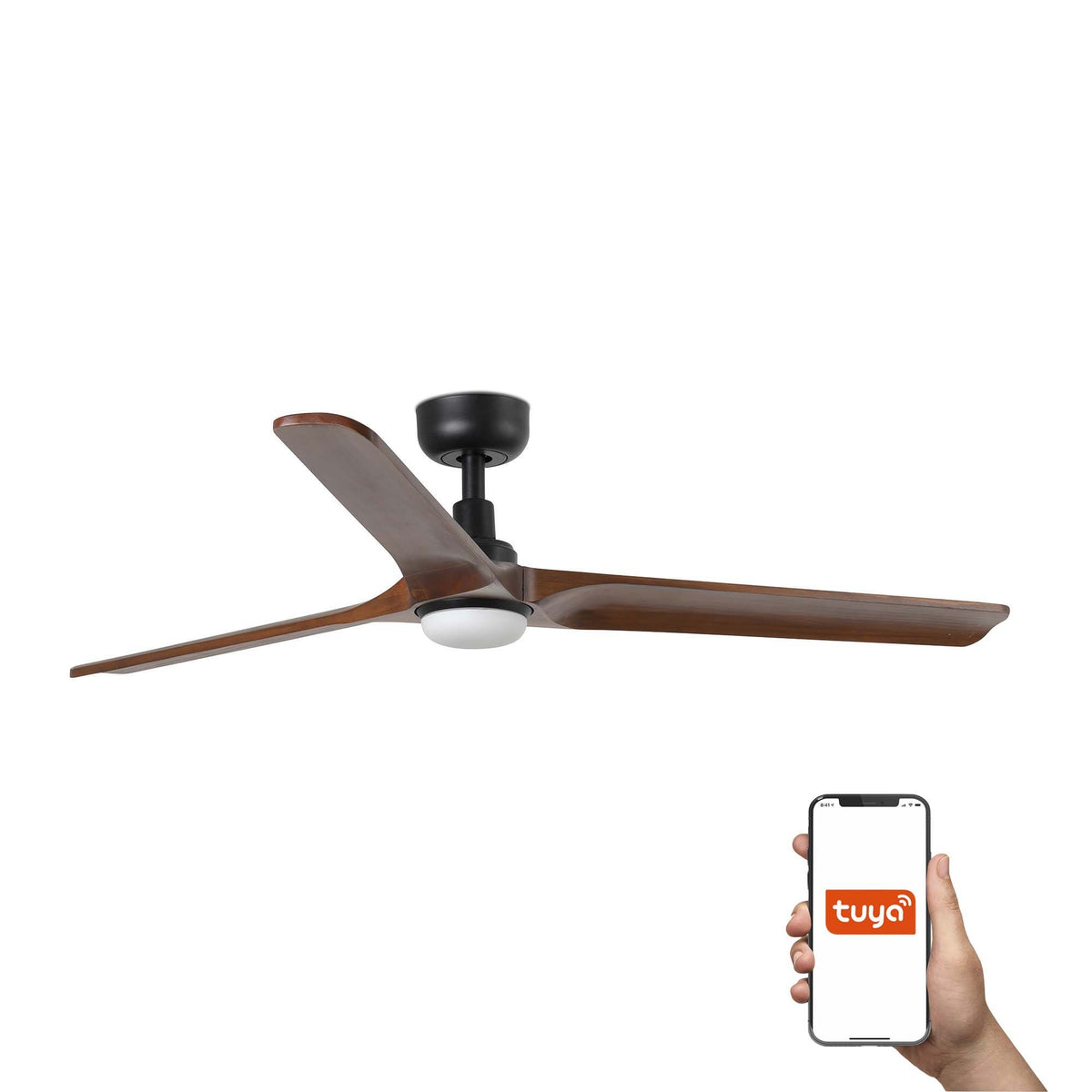 Ventilatore Heywood L nero noce TUYA