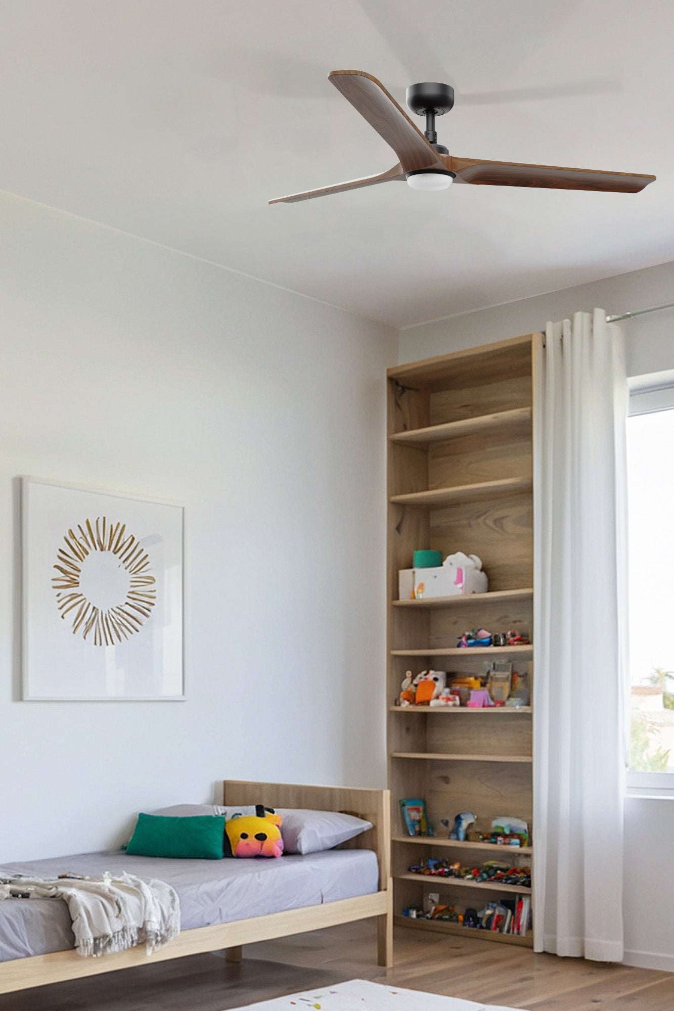 Ventilatore Heywood L nero noce TUYA
