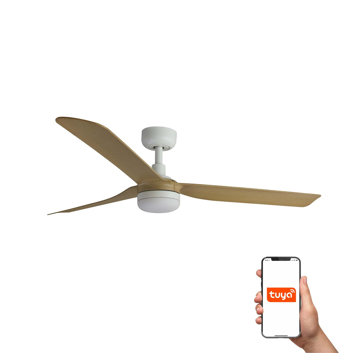 Ventilatore Punt M LED bianco acero TUYA CCT