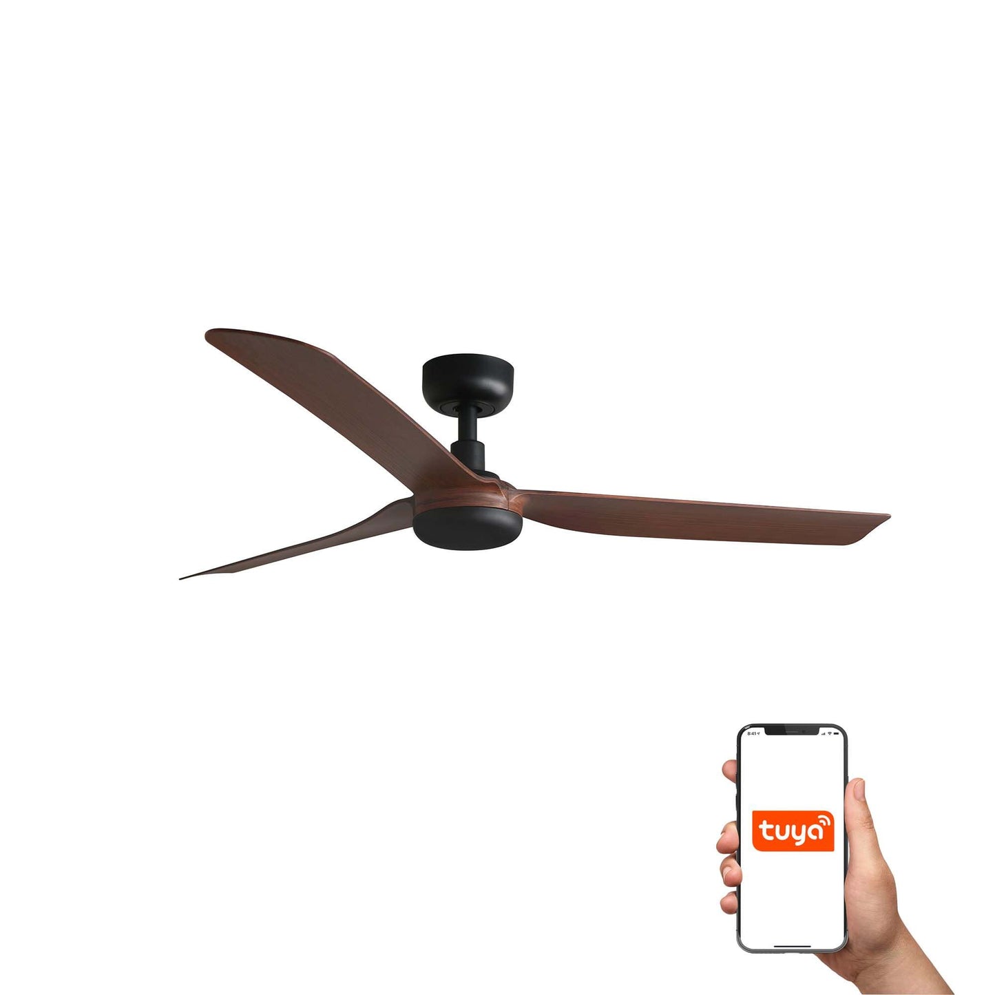 Ventilatore Punt M nero/noce TUYA