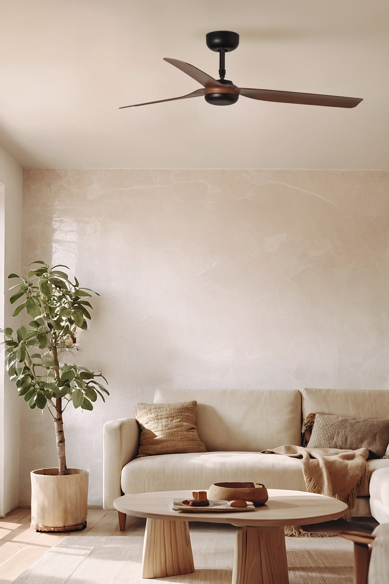 Ventilatore Punt M nero/noce TUYA