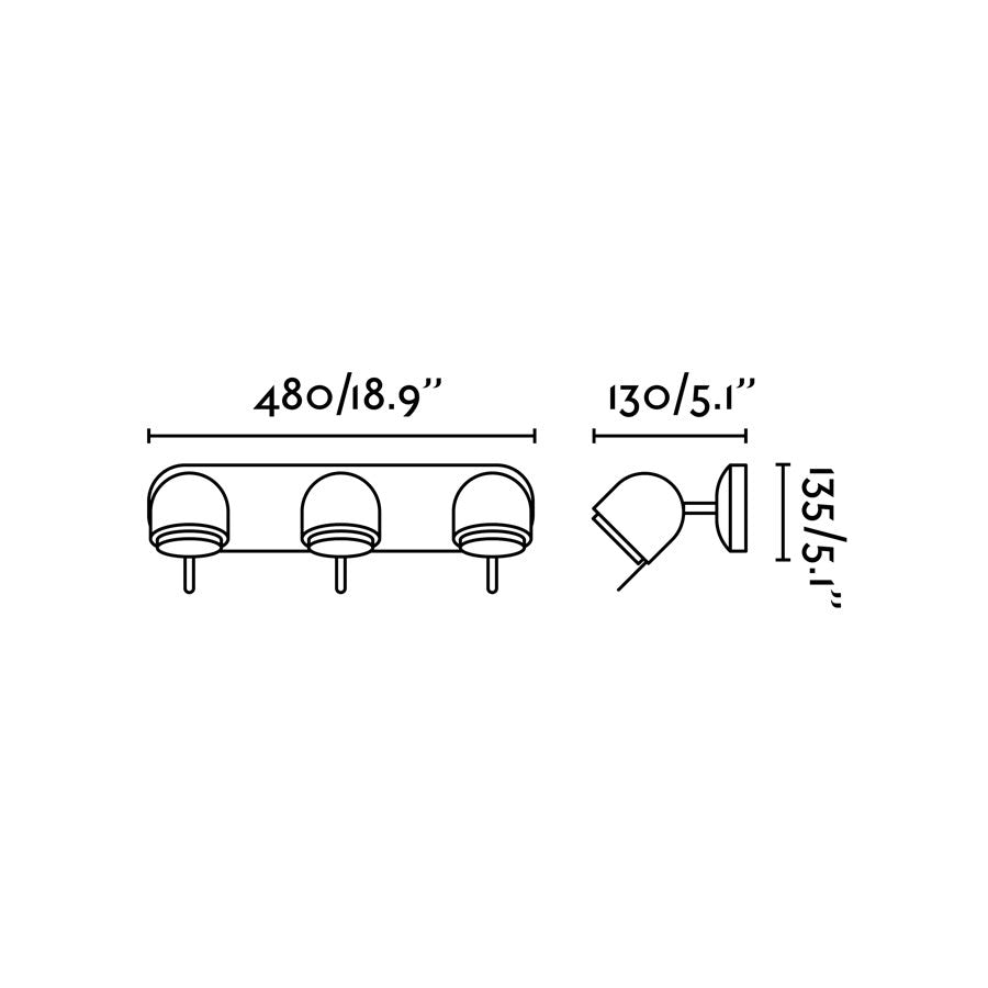 Faretto Led Orientabile Da Parete a 3 Luci Mpc43502