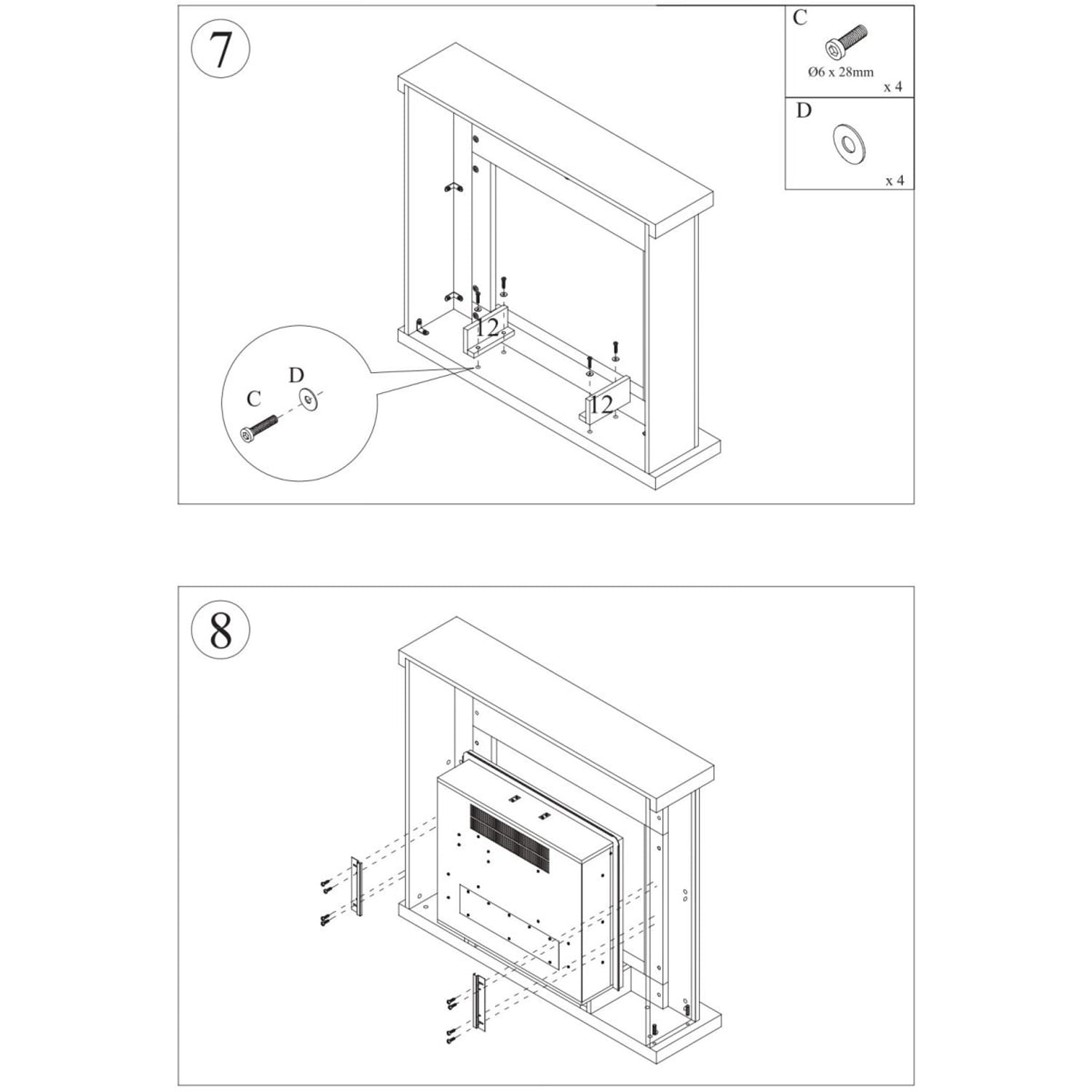 Tagu Fm461oa1 Cornice In Legno Per Caminetto Powerflame Rovere